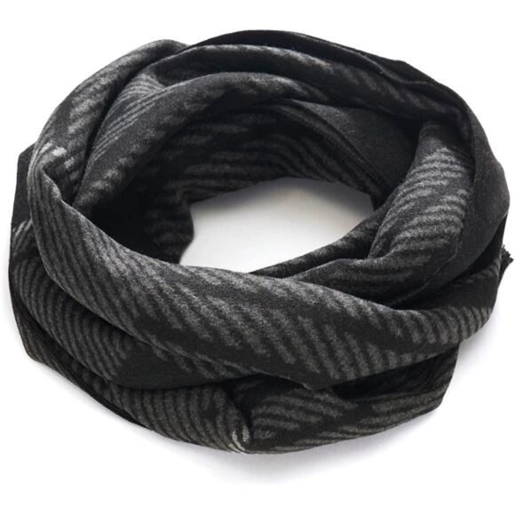 Men Winter Scarf Soft Warm Long Black Grey - Picture 5 of 6